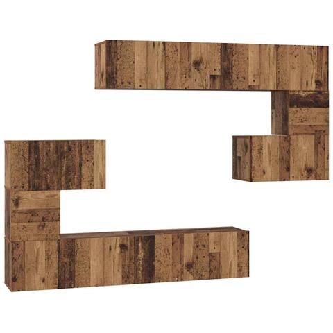 Set mobile TV 8 pcs Legno vecchio 80 x 30 x 30 cm - Foto 1
