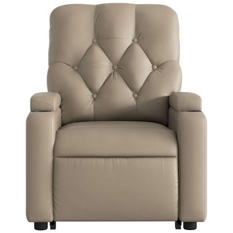 Poltrona Alzapersona Reclinante Elettrica Cappuccino Similpelle - Foto 9