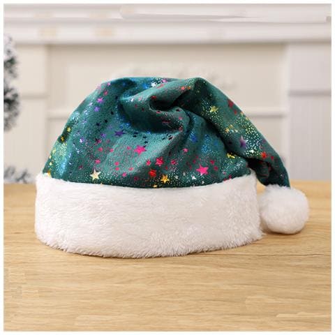 Cappello Di Natale Con Stelle Stampate - Decorazione Festiva Per Feste Green - Foto 2