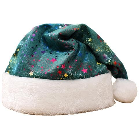 Cappello Di Natale Con Stelle Stampate - Decorazione Festiva Per Feste Green - Foto 1