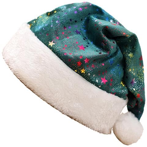 Cappello Di Natale Con Stelle Stampate - Decorazione Festiva Per Feste Green - Foto 3