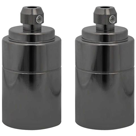 Portalampade 2 pz Nero Lucido E27 - Foto 1