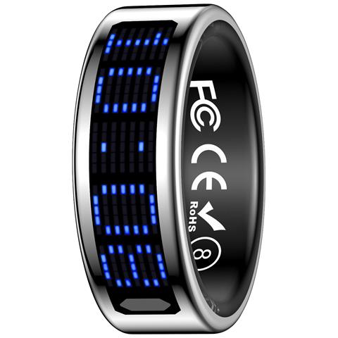 Smart Ring Con Display: Controllo Touch, Monitoraggio Fitness E Telecomando Silver 9 - Foto 1