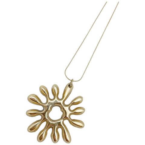 Collana Lunga Con Sole Irregolare Da 80 Cm In Oro - Foto 2