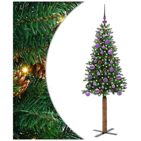 Albero di Natale snodato con 150 LED con supporto Verde 150 cm - Foto 1
