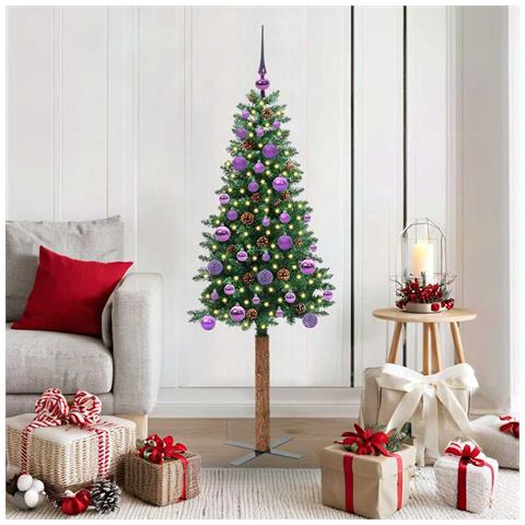 Albero di Natale snodato con 150 LED con supporto Verde 150 cm - Foto 2