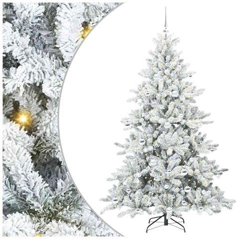Albero di Natale Artificiale con Rami Pieghevoli Bianco 180 cm - Foto 1