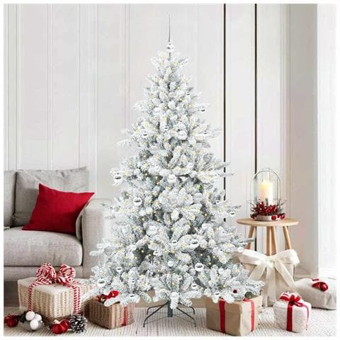 Albero di Natale Artificiale con Rami Pieghevoli Bianco 180 cm - Foto 2