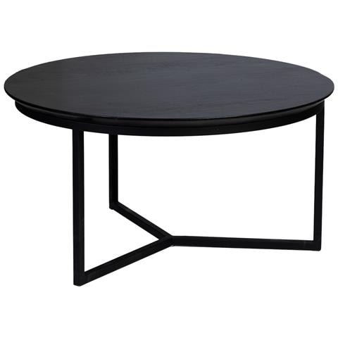 Tavolino, Piano In Legno Di Mango Nero E Gambe In Ferro 80x80x40h Cm - Foto 1