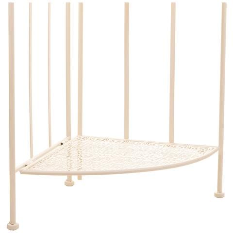 Mobile Angolare 3 Ripiani In Ferro Battuto Bianco, 30x30x120h Cm - Foto 7