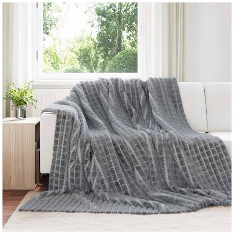 Coperte da Pile 6 pcs Grigio scuro 270 x 240 cm Panno - Foto 2