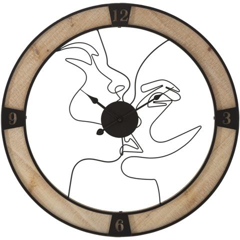 Orologio Da Parete Couple Con Profili D'autore Su Legno Naturale - Foto 1