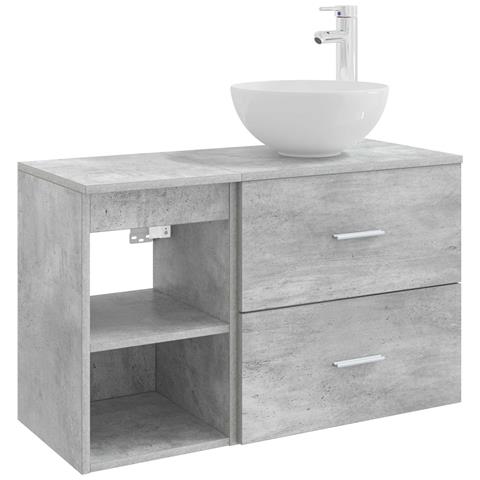 Set di mobili per il bagno 2 pcs Grigio Cemento - Foto 1