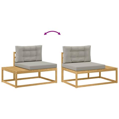 Set di divani da esterno Bianco 79 x 79 x 37 cm Poliestere - Foto 9