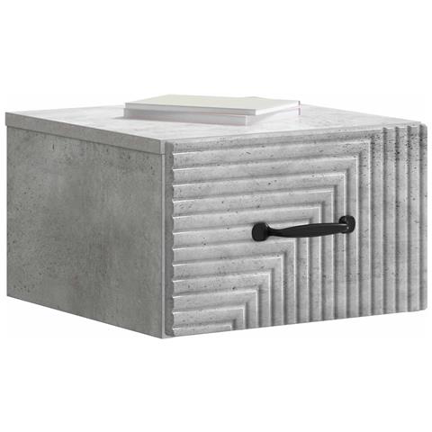 Mobiletto da notte a muro con cassetto 2 pcs Grigio Cemento - Foto 2