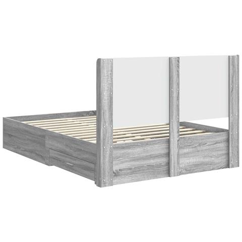 Struttura del letto con stoccaggio e testata Sonoma grigio - Foto 10