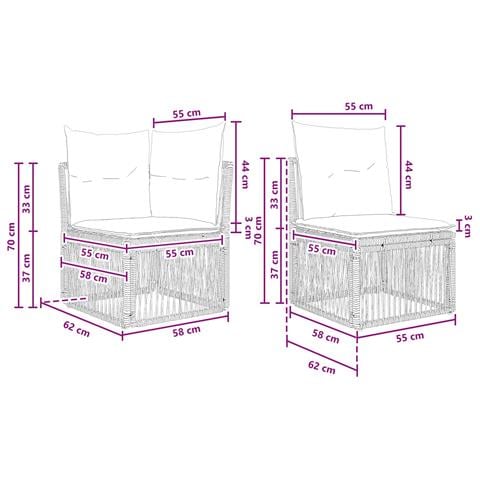 Set Divano da Giardino 7 pz 7-Numero di posti Grigio polyrattan - Foto 9