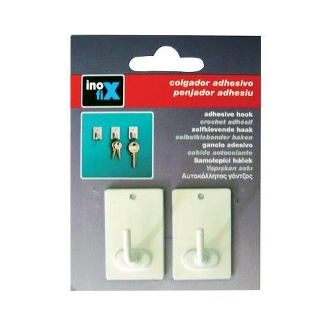 Minuterie: viti, chiodi e attaccaglie - Ganci bianchi 4x2,5 cm - 3102/1x2 (Confezione da 2) - Foto 1
