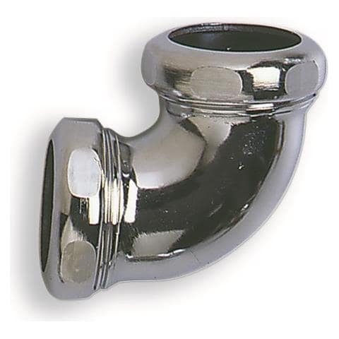 Curva 90° Per Canotti Con Dadi, Curva A 90° Con Dadi 1''1/4 E Guarnizione Conica In Ottone Cromato Per Giunzione Canotti Diametro Mm. 32 - Foto 1