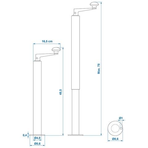 Supporto Rimorchio Regolabile D48 mm 40-65 cm 341517 - Foto 2