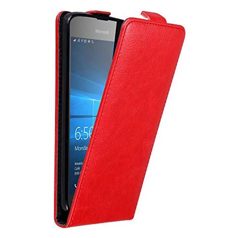 Custodia Compatibile Con Nokia Lumia 650 In Rosso Mela - Coperchio Protettivo In Design Flip Con Chiusura Magnetica - Foto 1
