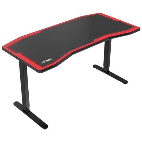 Scrivania da Gioco D16M da 160x80 cm Colore Nero / Rosso - Foto 1
