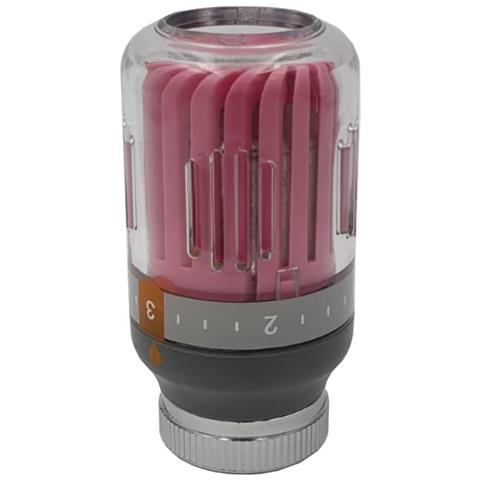 Rosa / grigio Termosifone Testa Valvola Termostatica M30x1,5 Crystal Colour 8-30c Temperatura - Foto 1