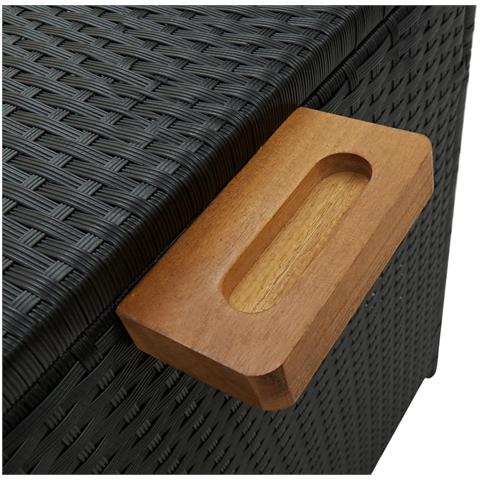 Contenitore da Giardino Nero 120x65x61 cm in Polyrattan - Foto 2