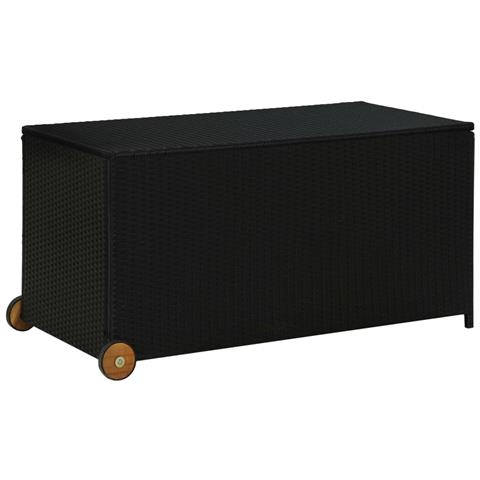 Contenitore da Giardino Nero 120x65x61 cm in Polyrattan - Foto 1