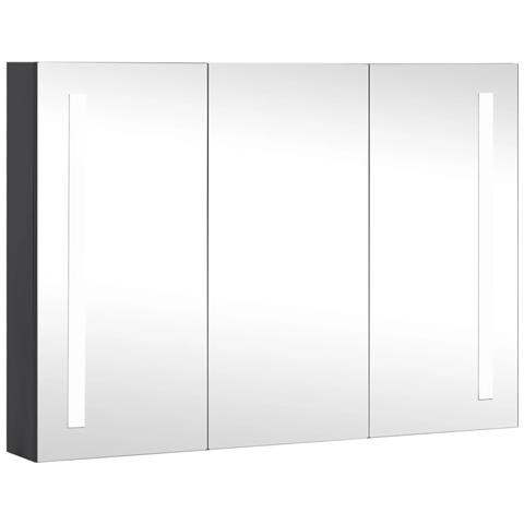 Armadietto Bagno con Specchio e LED 89x14x62 cm - Foto 1