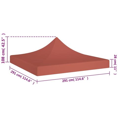 Tetto Per Tendone Per Feste 3x3 M Terracotta 270 G / m - Foto 5