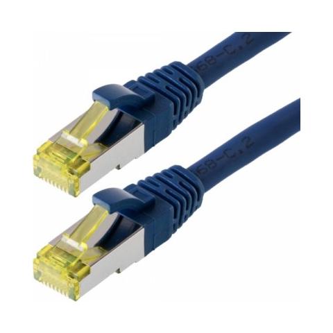 Cat 6a S / FTP 0.5 m, Cat6a, RJ-45, RJ-45, Maschio / maschio, Blu - Foto 1