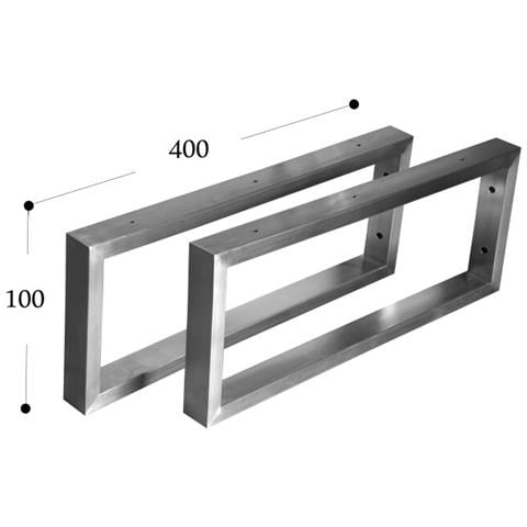 Mensola A Muro Nk (100x400mm - Paio) Acciaio Inox 201 Supporto Da Parete - Foto 2