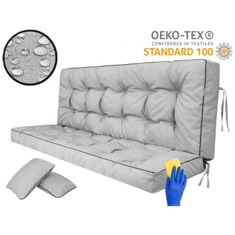 Cuscino Per Altalena Hollywood, Morbido Cuscino Per Seduta, Resistente Cuscino Per Altalena Da Giardino, Cuscino Adatto Per Roulotte, Cuscino Per Panca Con Schienale. Larghezza 140 Cm - Colore Cenere - Foto 8