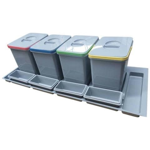 Pattumiera Practiko 1200 Capacità 60 Lt E 4 Vaschette Grigio - Foto 1