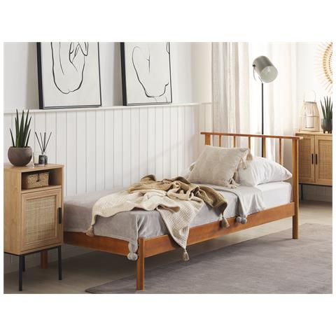 Letto In Legno Chiaro 90 X 200 Cm Barret - Foto 1