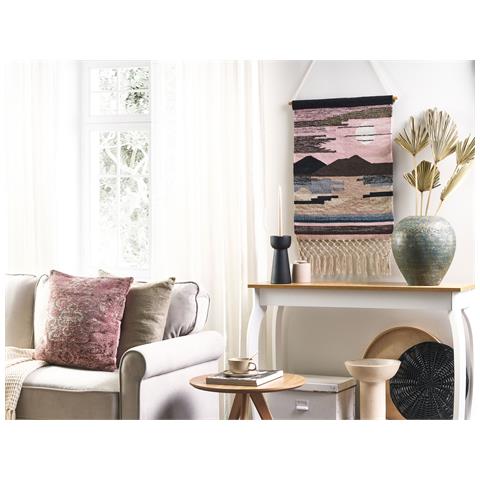 Decorazione Da Parete In Tessuto Sadda Rettangolare Cotone Paesaggio Multicolore - Foto 1