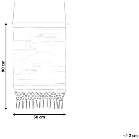 Decorazione Da Parete In Tessuto Sadda Rettangolare Cotone Paesaggio Multicolore - Foto 2
