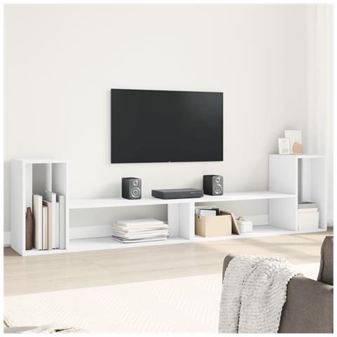 Mobili Tv A Parete 2pz Bianchi 100x30x50cm In Legno Multistrato - Foto 1