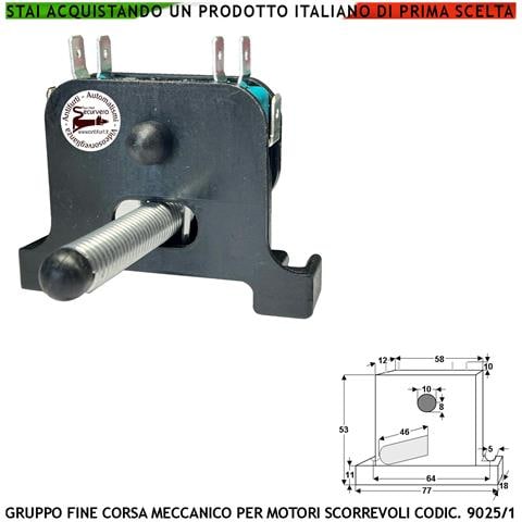 Fine Corsa Per Motori Cancello Scorrevole Geko Simply Carrera 9025/1 Composto Da 2 Microswitch Contatti A Scambio Cari - Foto 1