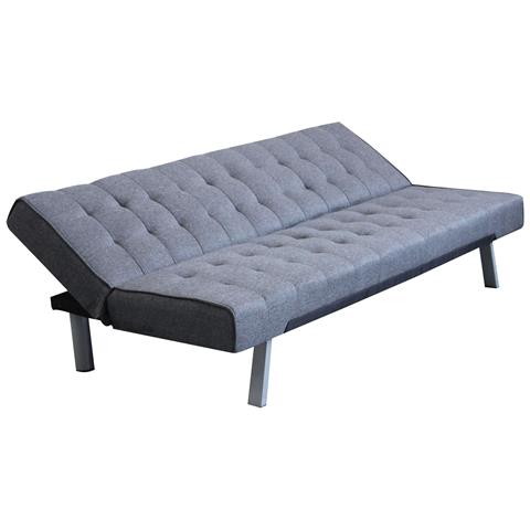 Divano Letto 3 Posti Imbottito Salvaspazio Con Sistema Click Clak Grigio Scuro Eclipse - Foto 2