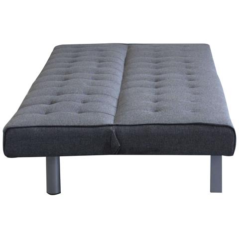 Divano Letto 3 Posti Imbottito Salvaspazio Con Sistema Click Clak Grigio Scuro Eclipse - Foto 6