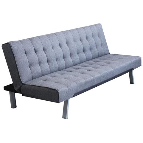 Divano Letto 3 Posti Imbottito Salvaspazio Con Sistema Click Clak Grigio Scuro Eclipse - Foto 1