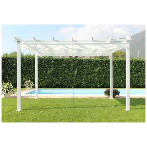 Gazebo Pergola Da Esterno 3x3 Mt Con Tetto Richiudibile A Carrucola Norah - Foto 2