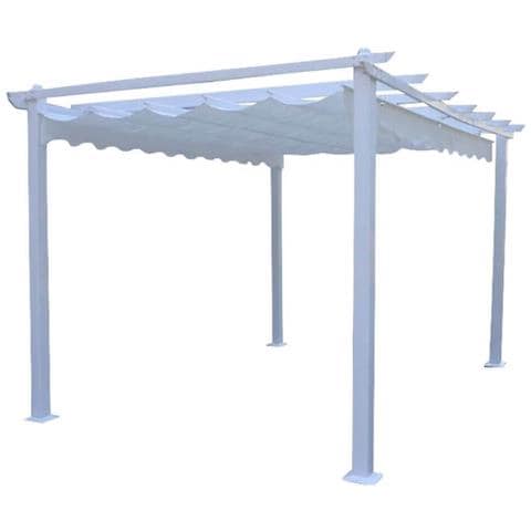 Gazebo Pergola Da Esterno 3x3 Mt Con Tetto Richiudibile A Carrucola Norah - Foto 1