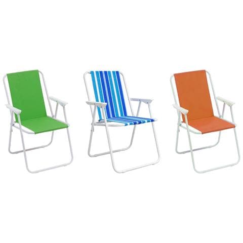 Sedia Camping Spiaggia Pieghevole Con Schienale Da Giardino Modello Miramare Miramare Arancio - Foto 2