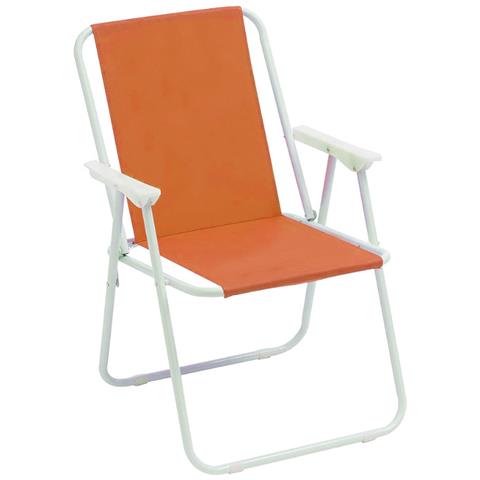 Sedia Camping Spiaggia Pieghevole Con Schienale Da Giardino Modello Miramare Miramare Arancio - Foto 1