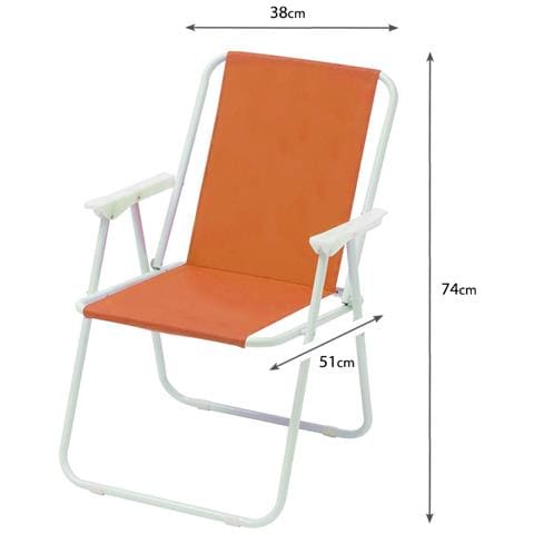 Sedia Camping Spiaggia Pieghevole Con Schienale Da Giardino Modello Miramare Miramare Arancio - Foto 4