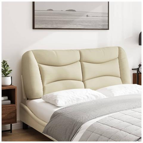 Cuscino Testiera Crema 120 Cm In Tessuto - Foto 3
