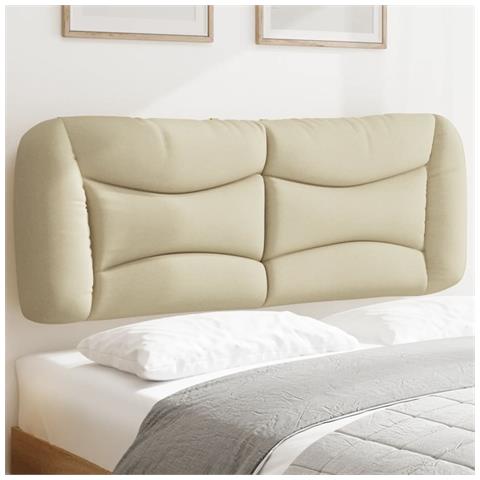 Cuscino Testiera Crema 120 Cm In Tessuto - Foto 1